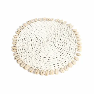 Placemats - The Seagrass Shell Pan Coaster - Natural - BAZAR BIZAR LIVING
