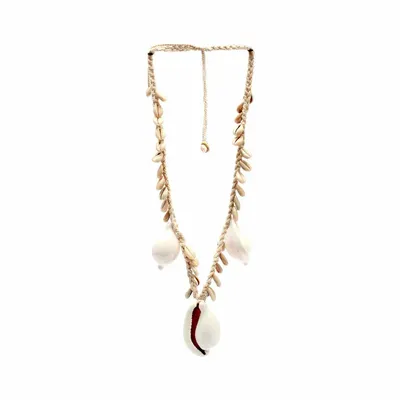 Bijoux - Le Collier Big White Cowrie En Coquillage - BAZAR BIZAR LIVING
