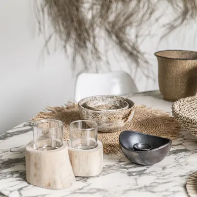 Placemats - The Fringe Raffia Placemat Round - Natural - BAZAR BIZAR LIVING
