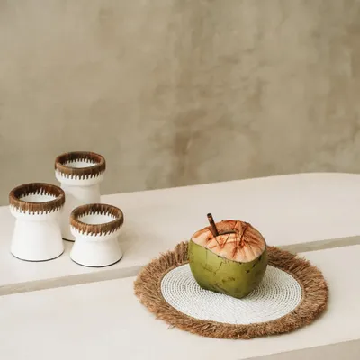 Sets de table - Le Water Hyacinth Raffia Set de Table - Blanc Naturel - BAZAR BIZAR LIVING