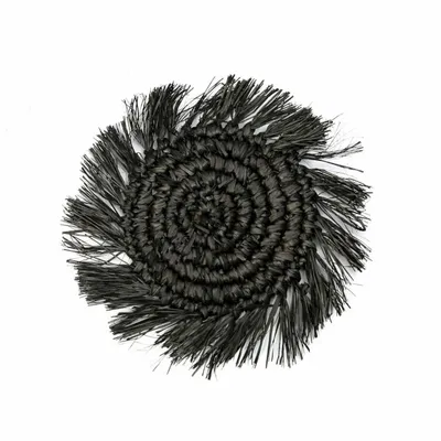 Sets de table - Le Sous-Verre Fringe Raffia - Noir - BAZAR BIZAR LIVING
