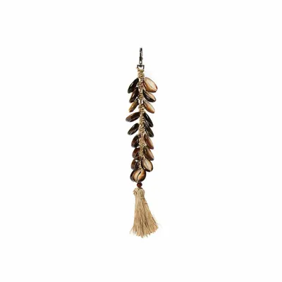 Decorative objects - The Raffia Fishbone Keychain - Natural Black - BAZAR BIZAR LIVING