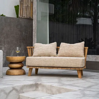 Sofas - The Malawi Two Seater - Natural Beige - BAZAR BIZAR LIVING