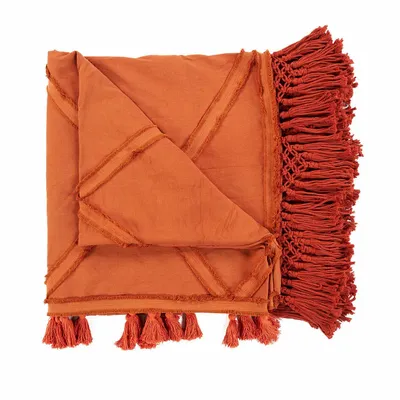 Throw blankets - The Berber Bed Throw - Terracotta - BAZAR BIZAR LIVING