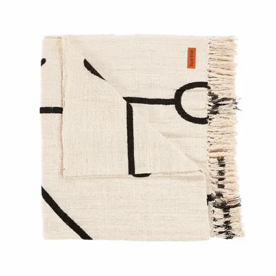 Throw blankets - The Evil Eye Bed Throw - Natural Black - BAZAR BIZAR LIVING
