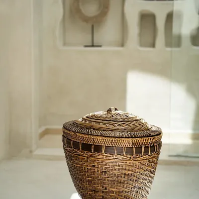 Caskets and boxes - The Colonial Storage Basket - Natural Brown - L - BAZAR BIZAR LIVING