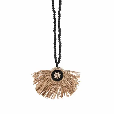 Objets de décoration - Le Raffia Mahkota Pompon - Naturel Noir - BAZAR BIZAR LIVING