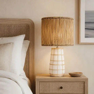 Table lamps - The Molokai Table Lamp - White Natural - BAZAR BIZAR LIVING