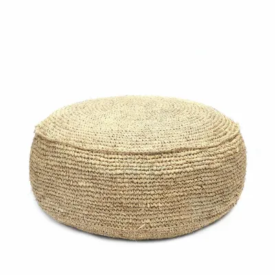 Ottomans - The Raffia Flores Pouffe - Natural - BAZAR BIZAR LIVING