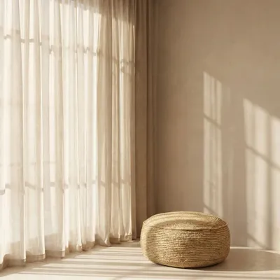 Ottomans - The Raffia Flores Pouffe - Natural - BAZAR BIZAR LIVING