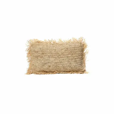Decorative objects - The Raffia Cushion Cover Rectangular - Natural - 30x50 - BAZAR BIZAR LIVING