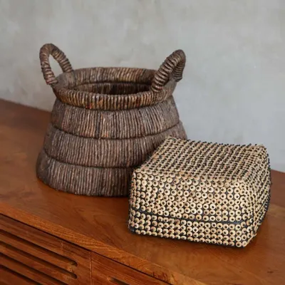 Caskets and boxes - The Coconut Shell Basket - Natural - L - BAZAR BIZAR LIVING