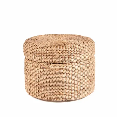 Ottomans - The Circle Storage Ottoman - Natural - BAZAR BIZAR LIVING