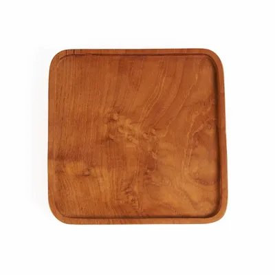 Everyday plates - The Teak Square Plate - Natural - XS - BAZAR BIZAR LIVING