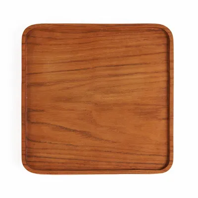 Everyday plates - The Teak Square Plate - Natural - S - BAZAR BIZAR LIVING