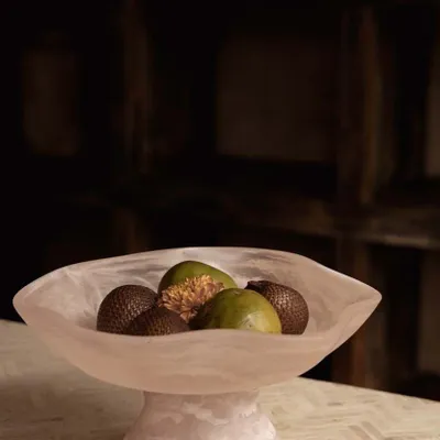 Platter and bowls - The Resin Organic Fruit Stand - Pink White - BAZAR BIZAR LIVING