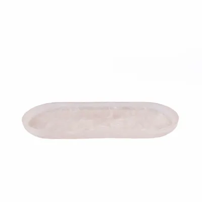 Everyday plates - The Resin Oval Plate - Pink White - BAZAR BIZAR LIVING