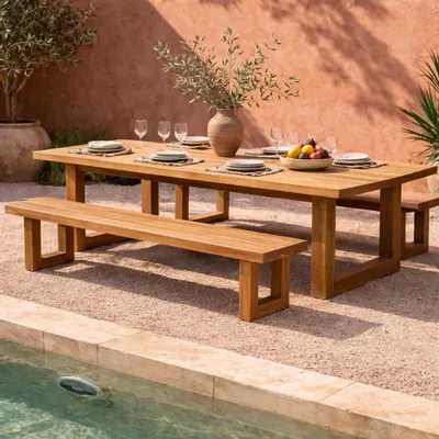 Bancs - Banc à Pied Carré - Naturel - 280 - BAZAR BIZAR LIVING