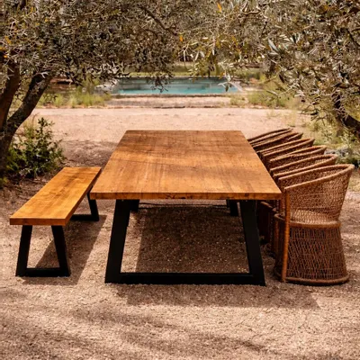 Bancs - Le Banc Avec Pieds En Fer - Naturel - 220 - BAZAR BIZAR LIVING