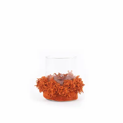 Candlesticks and candle holders - The Oh My Gee Candle Holder - Rust Velvet - M - BAZAR BIZAR LIVING