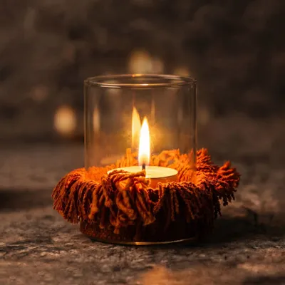 Candlesticks and candle holders - The Oh My Gee Candle Holder - Rust Velvet - M - BAZAR BIZAR LIVING