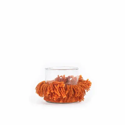 Candlesticks and candle holders - The Oh My Gee Candle Holder - Rust Velvet - S - BAZAR BIZAR LIVING