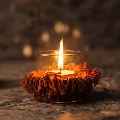 Candlesticks and candle holders - The Oh My Gee Candle Holder - Rust Velvet - S - BAZAR BIZAR LIVING