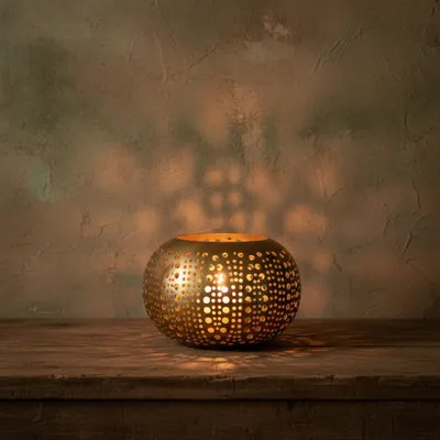 Candlesticks and candle holders - The Polka Dots - Gold - M - BAZAR BIZAR LIVING