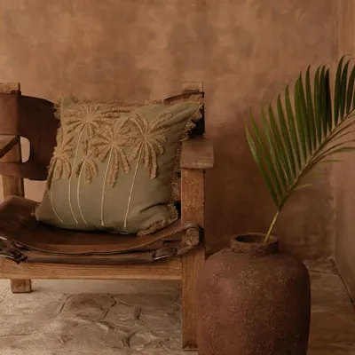 Cushions - The Tropical Breeze Cushion Cover - Forest Green - BAZAR BIZAR LIVING