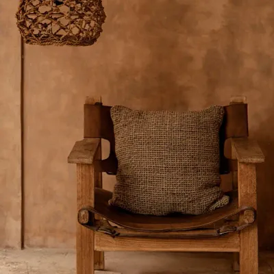 Coussins - La Housse de Coussin Linen Grain - Noir Naturel - BAZAR BIZAR LIVING