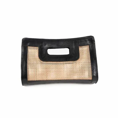 Clutches - The Riviera Noir Clutch - Natural Black - BAZAR BIZAR LIVING