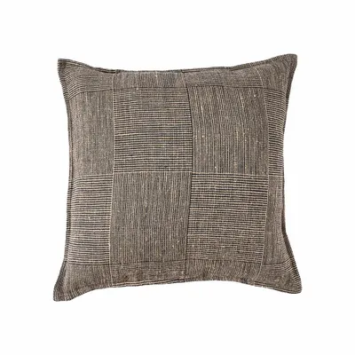 Cushions - The Bloc Party Cushion Cover - Black Natural - 50x50 - BAZAR BIZAR LIVING