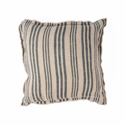Cushions - The Nordic Stripe Cushion Cover - Natural Black - 50x50 - BAZAR BIZAR LIVING