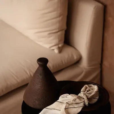 Serviettes - La Serviette Provence - Noir Blanc Naturel - 45x45 - BAZAR BIZAR LIVING