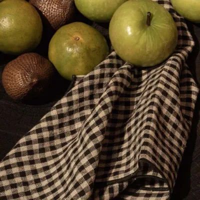 Napkins - The Picknick Napkin - Natural Black - 45x45 - BAZAR BIZAR LIVING