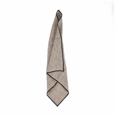 Napkins - The Code Linen Napkin - Natural Black - 45x45 - BAZAR BIZAR LIVING