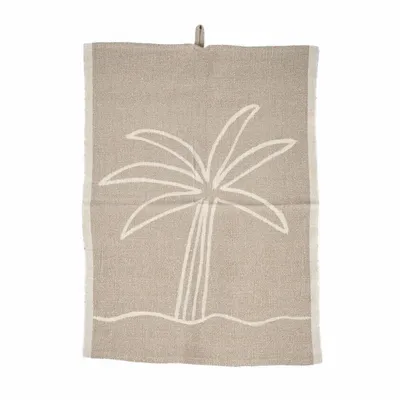 Torchons - Le Torchons Linen Palm Tree - Blanc Naturel - 50x70 - BAZAR BIZAR LIVING