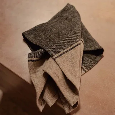Dish towels - The Linen Dash Kitchen Towel - Natural Black - 50x70 - BAZAR BIZAR LIVING