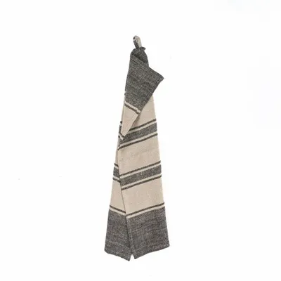 Dish towels - The Linen Smudge Kitchen Towel - Natural Black - 50x70 - BAZAR BIZAR LIVING