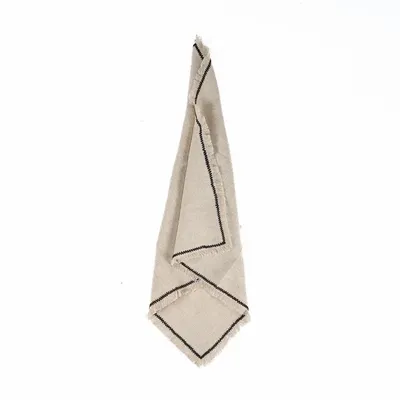 Napkins - The Tuscany Napkin - Natural Black - 45x45 - BAZAR BIZAR LIVING