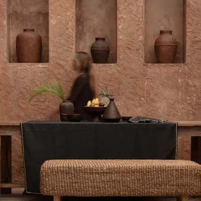 Table cloths - The Tuscany Tablecloth - Black Natural - 150x300 - BAZAR BIZAR LIVING