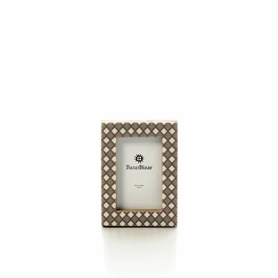 Cadres - Le Cadre Diamond Cut - Blanc Marron - 5x7 - BAZAR BIZAR LIVING
