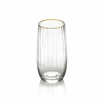 Glass - The Golden Rim Highball - Natural Gold - BAZAR BIZAR LIVING