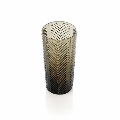 Glass - The Herringbone Highball - Smoke - BAZAR BIZAR LIVING