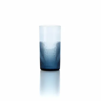 Verres - Le Verre Haut Azure Rippled - Bleu - BAZAR BIZAR LIVING