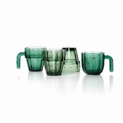 Verres - Les Verres Stack-a-Cactus - Vert - Set de 4 - BAZAR BIZAR LIVING