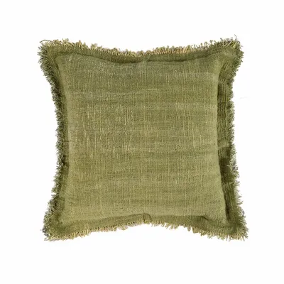 Cushions - The Jungle Fringe Cushion Cover - Green - BAZAR BIZAR LIVING