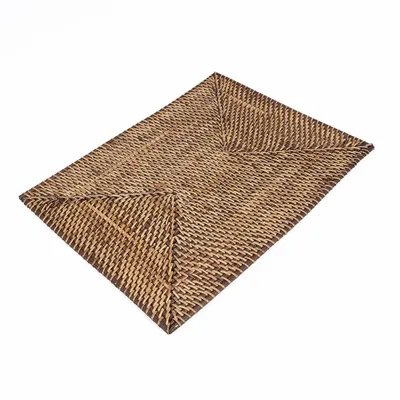 Placemats - The Colonial Rectangular Placemat - Natural Brown - BAZAR BIZAR LIVING