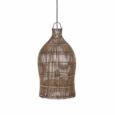 Abat-jours - La Woven Bell Suspension - Noyer Foncé - S - BAZAR BIZAR LIVING