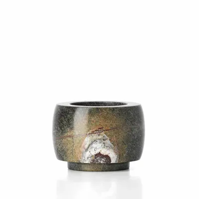 Bougeoirs et photophores  - Le Bougeoir En Marbre Bidasar – Vert – Bas - BAZAR BIZAR LIVING